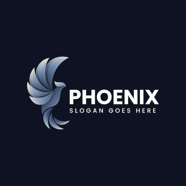 Vector Logo Illustration Phoenix Gradient Colorful Style