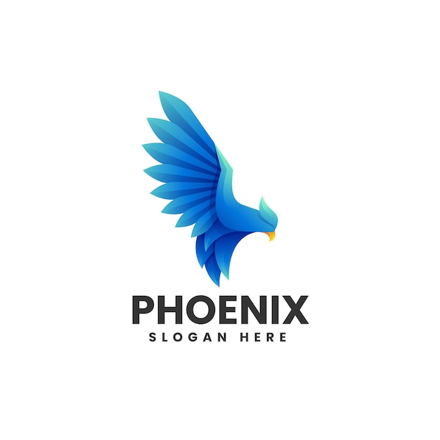 Vector Logo Illustration Phoenix Gradient Colorful Style