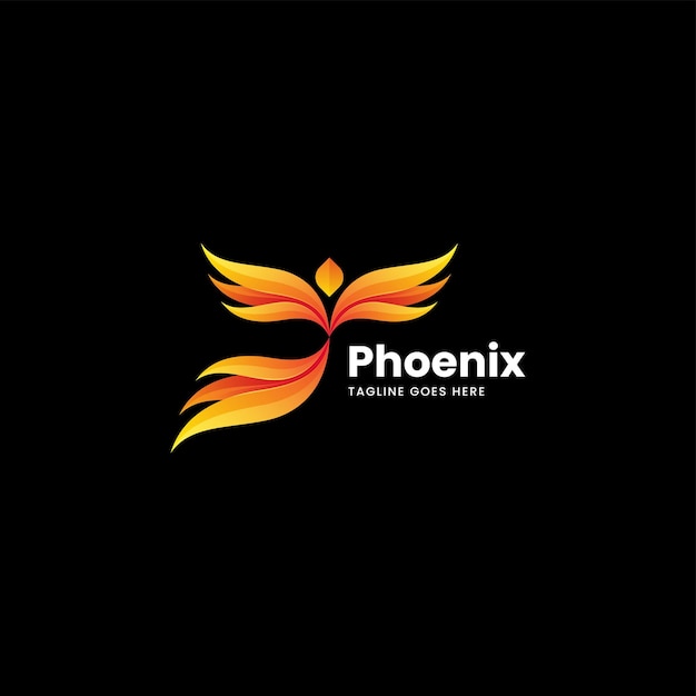 Vector Logo Illustration Phoenix Gradient Colorful Style