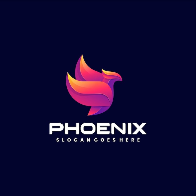 Vector Logo Illustration Phoenix Gradient Colorful Style