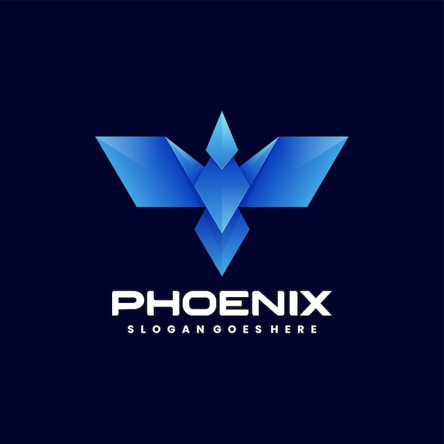 Vector Logo Illustration Phoenix Gradient Colorful Style