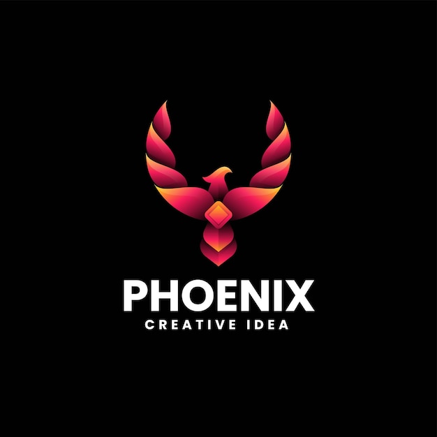 Vector Logo Illustration Phoenix Gradient Colorful Style