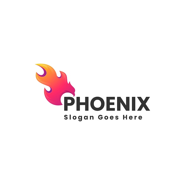 Vector Logo Illustration Phoenix Gradient Colorful Style