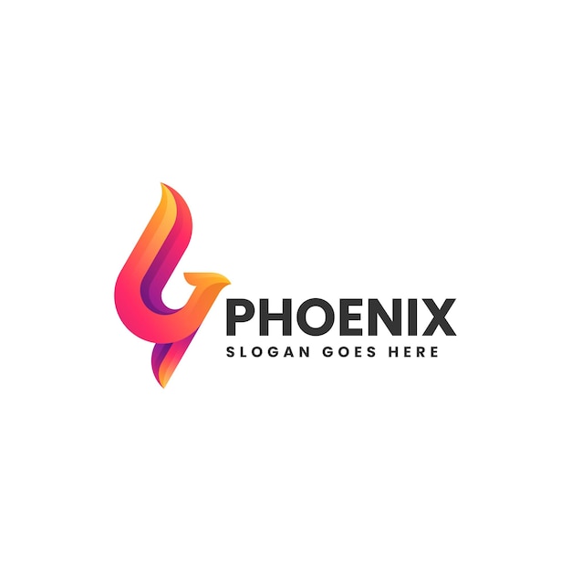 Vector Logo Illustration Phoenix Gradient Colorful Style