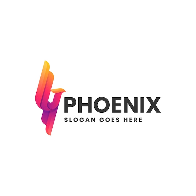 Vector Logo Illustration Phoenix Gradient Colorful Style