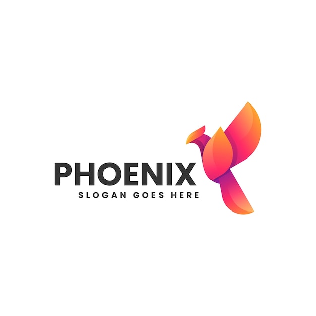 Vector Logo Illustration Phoenix Gradient Colorful Style