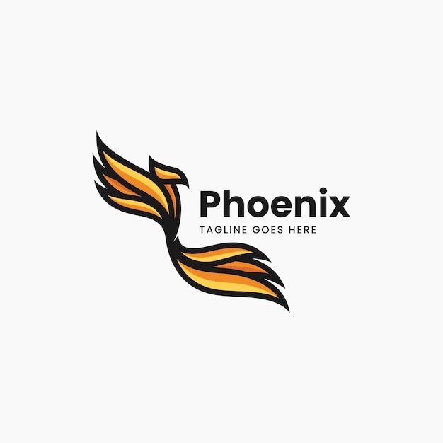 Vector Logo Illustration Phoenix Simple Mascot Style