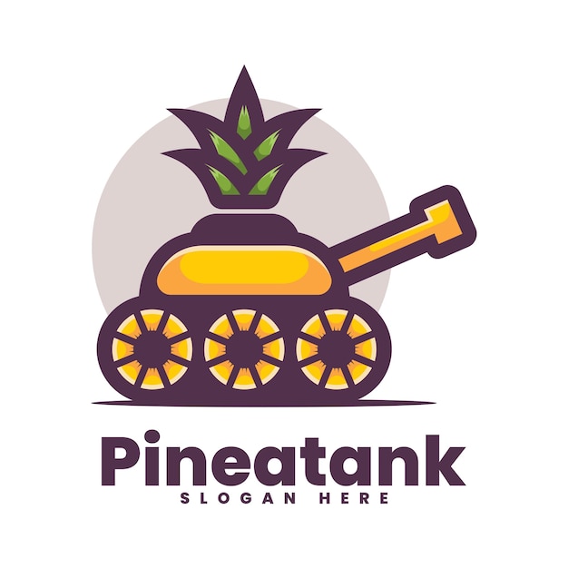 Vector Logo Illustration Pineapple Tank Simple Mascot Style