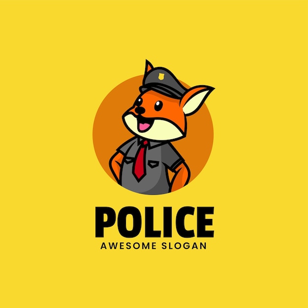 Vector Logo Illustration Police Mascot Cartoon Style