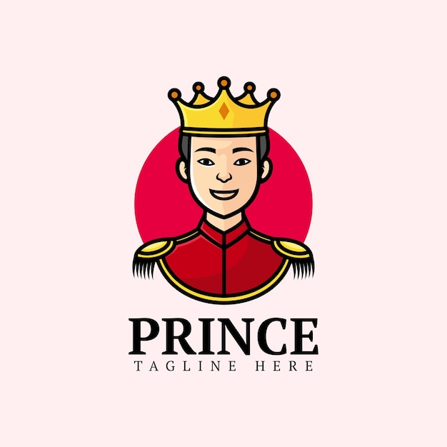 Vector Logo Illustration Prince Cartoon Style