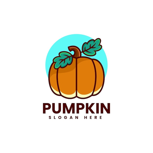 Vector Logo Illustration Pumpkin Simple Mascot Style