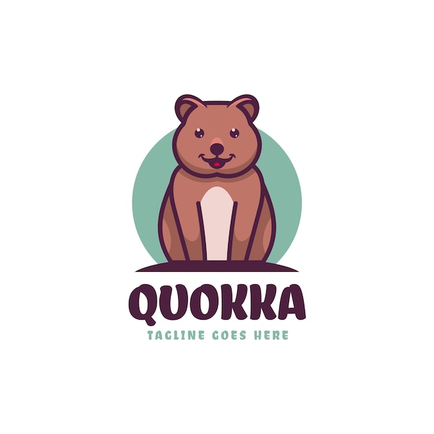 Vector Logo Illustration Quokka Mascot Cartoon Style