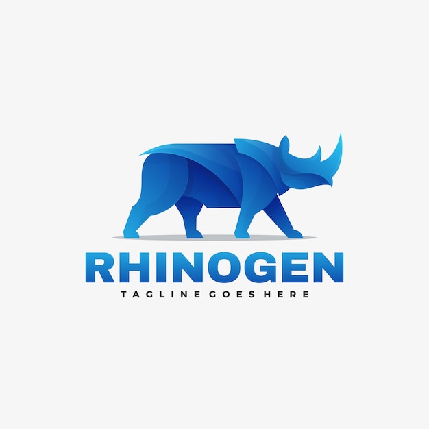 Vector Logo Illustration Rhino Gradient Colorful Style