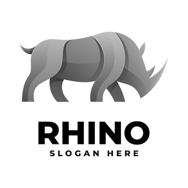 Vector Logo Illustration Rhino Gradient Colorful Style