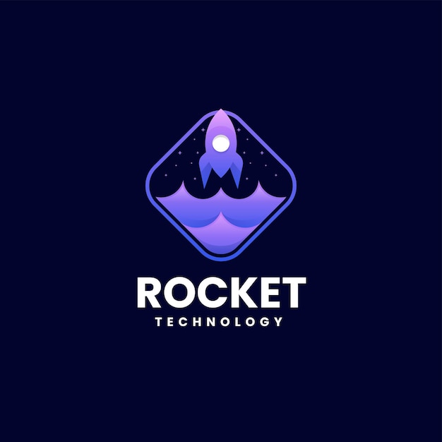 Vector Logo Illustration Rocket Gradient Colorful Style