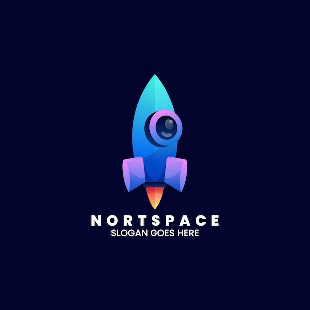 Vector Logo Illustration Rocket Gradient Colorful Style