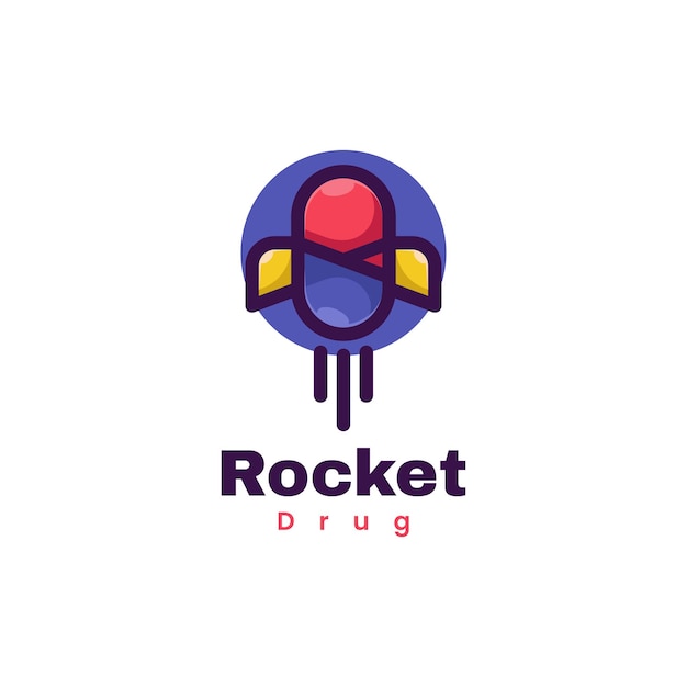 Vector Logo Illustration Rocket Simple Mascot Style