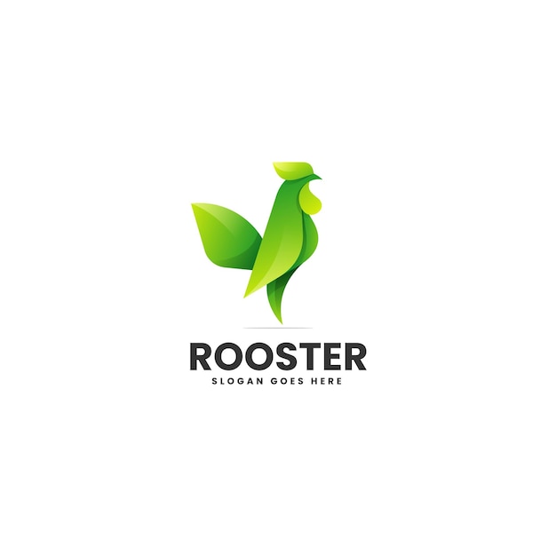 Vector Logo Illustration Rooster Gradient Colorful Style