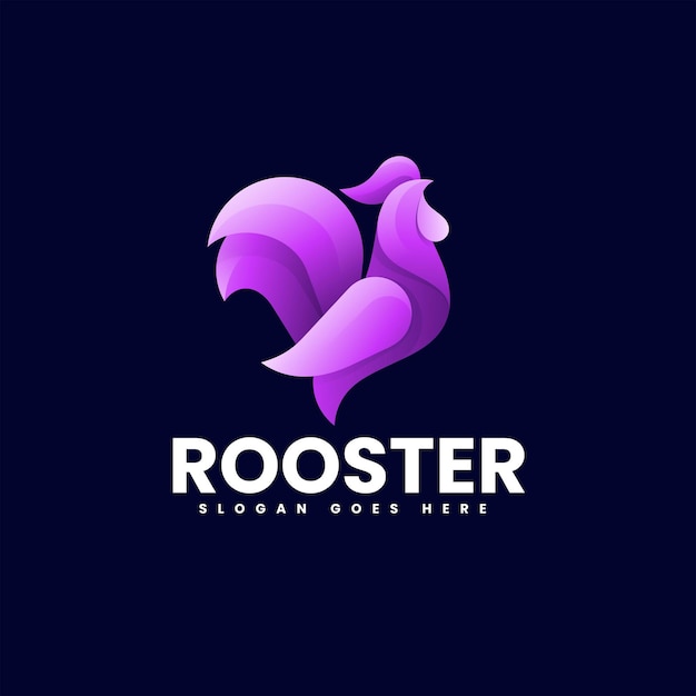 Vector Logo Illustration Rooster Gradient Colorful Style