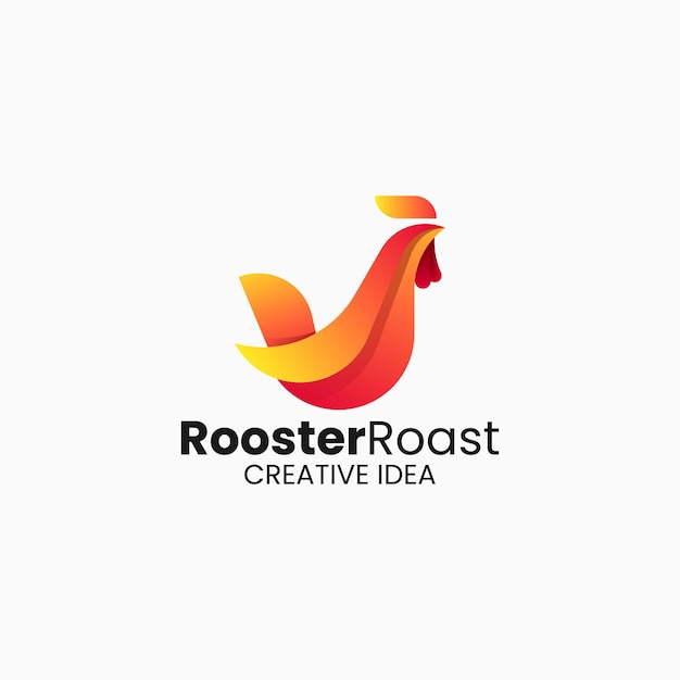 Vector Logo Illustration Rooster Gradient Colorful Style