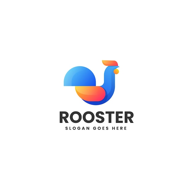 Vector Logo Illustration Rooster Gradient Colorful Style