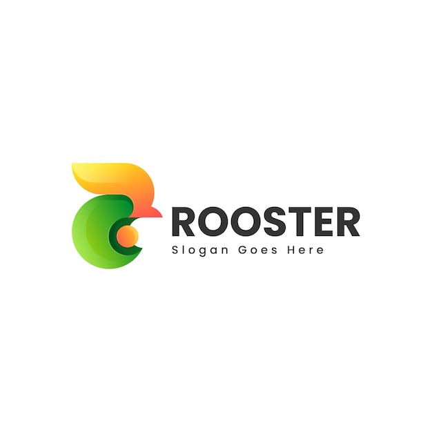 Vector Logo Illustration Rooster Gradient Colorful Style