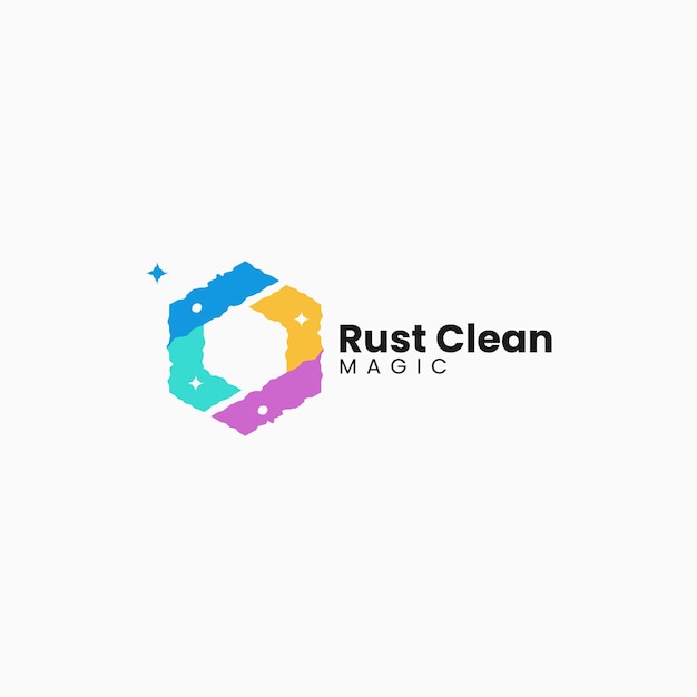 Vector Logo Illustration Rust Clean Gradient Colorful Style