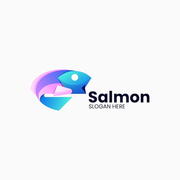 Vector Logo Illustration Salmon Gradient Colorful Style