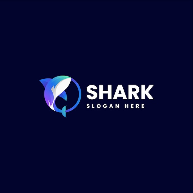 Vector vector logo illustration shark gradient colorful style