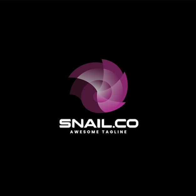 Vector Logo Illustration Snail Gradient Colorful Style