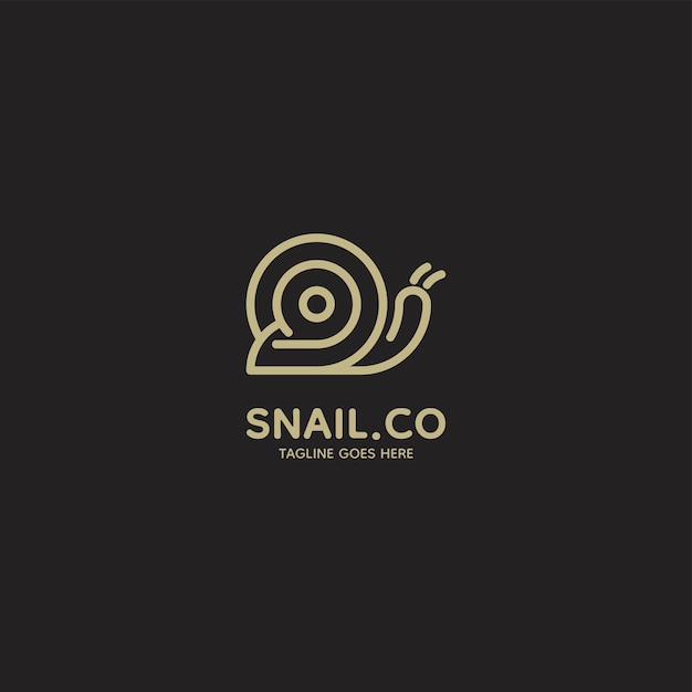 Vector Logo Illustration Snail Line Art Style