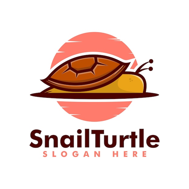 Vector Logo Illustration Snail Turtle Simple Mascot Style