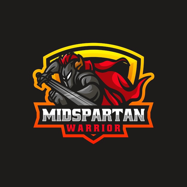 Vector Logo Illustration Spartan Warrior E Sport and Sport Style