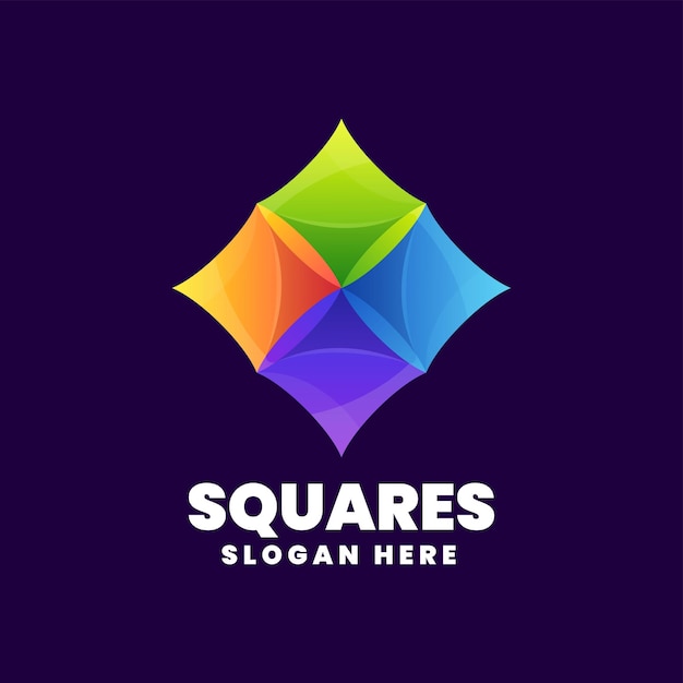 Vector Logo Illustration Square Gradient Colorful Style.