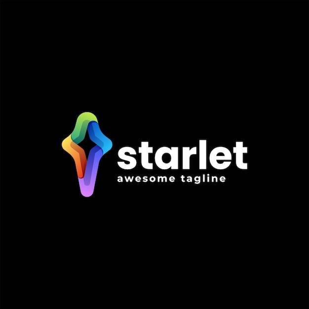 Vector Logo Illustration Star Gradient Colorful Style