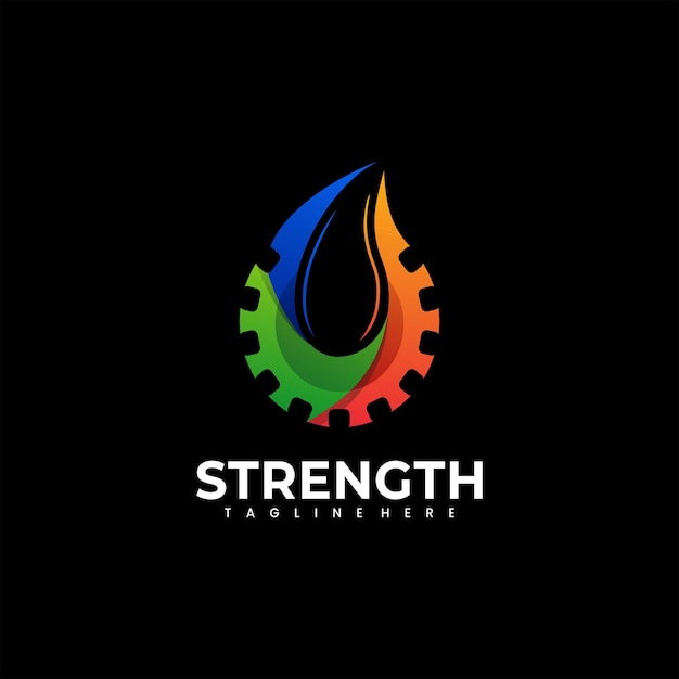 Vector Logo Illustration Strength Gradient Colorful Style