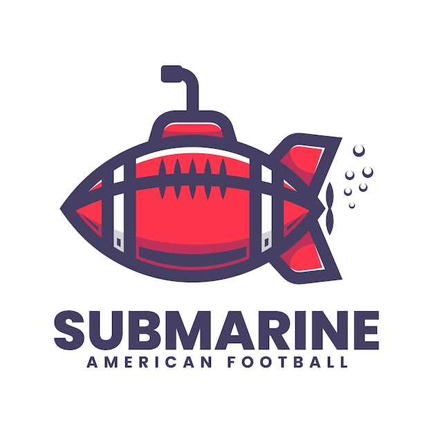 Vector Logo Illustration Submarine Simple Mascot Style