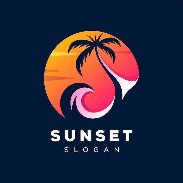 Vector Logo Illustration Sunset Gradient Style