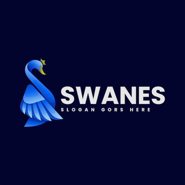 Vector Logo Illustration Swan Gradient Colorful Style