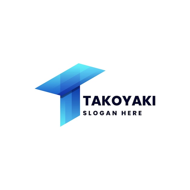 Vector logo illustration Takoyaki gradient colorful style