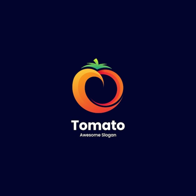 Vector Logo Illustration Tomato Gradient Colorful Style