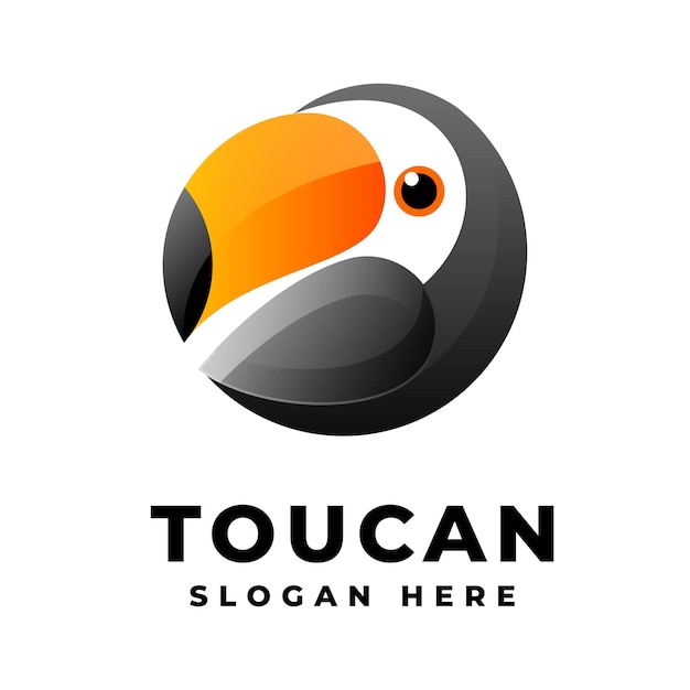 Vector Logo Illustration Toucan Gradient Colorful Style