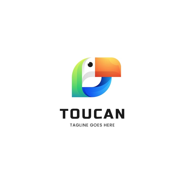 Vector Logo Illustration Toucan Gradient Colorful Style