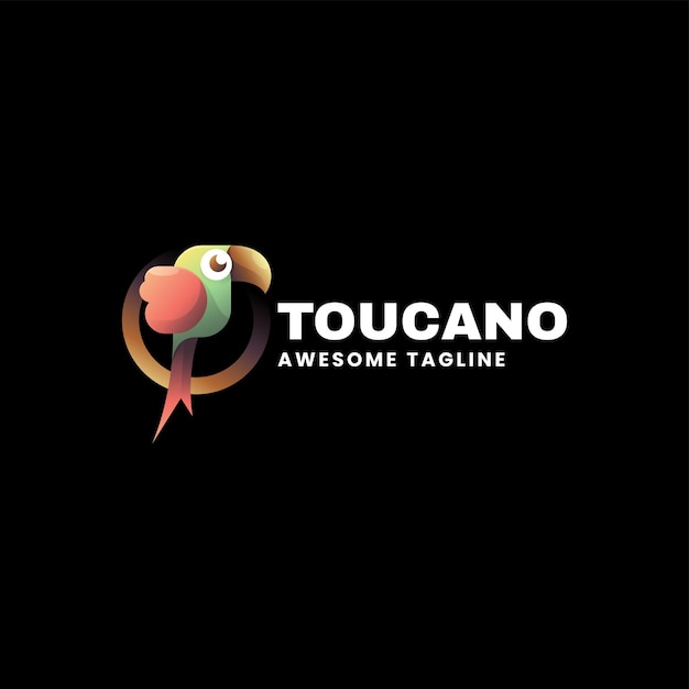 Vector Logo Illustration Toucan Gradient Colorful Style