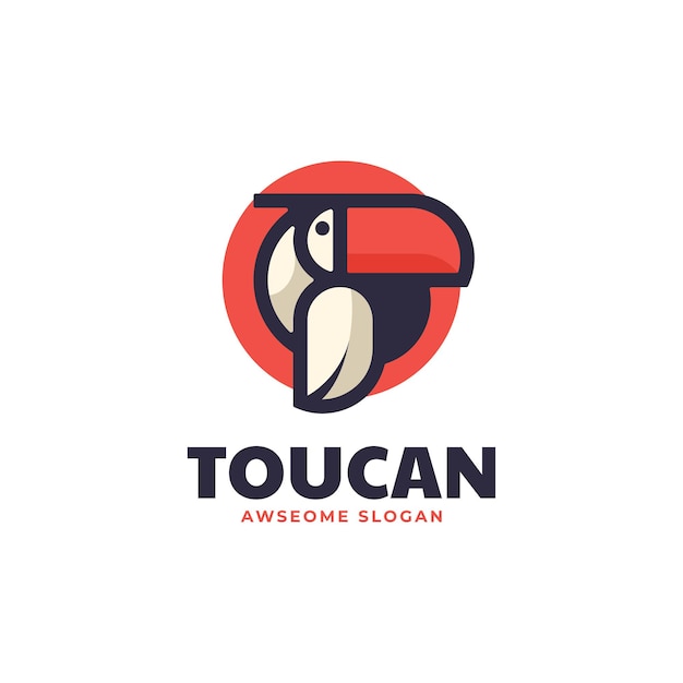 Vector Logo Illustration Toucan Simple Mascot Style