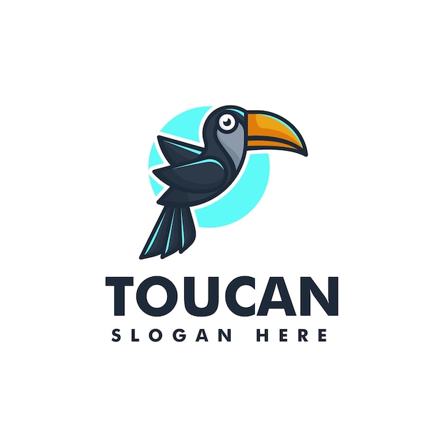 Vector Logo Illustration Toucan Simple Mascot Style