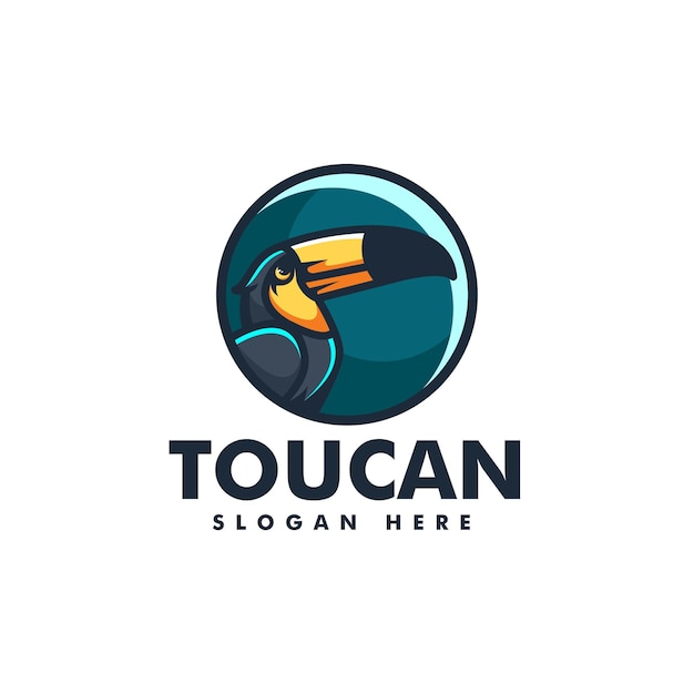 Vector Logo Illustration Toucan Simple Mascot Style