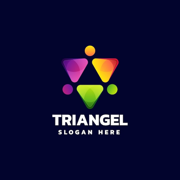 Vector Logo Illustration Triangle Gradient Colorful Style