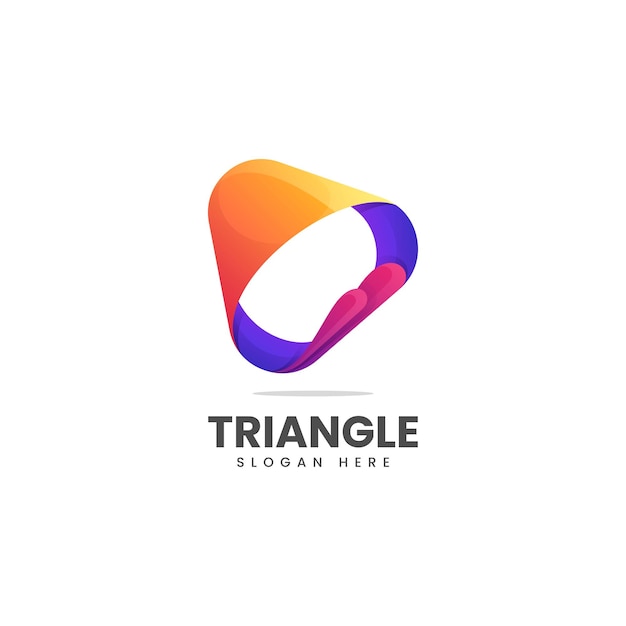 Vector Logo Illustration Triangle Gradient Colorful Style