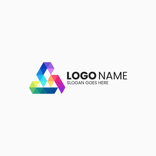 Vector Logo Illustration Triangle Gradient Colorful Style